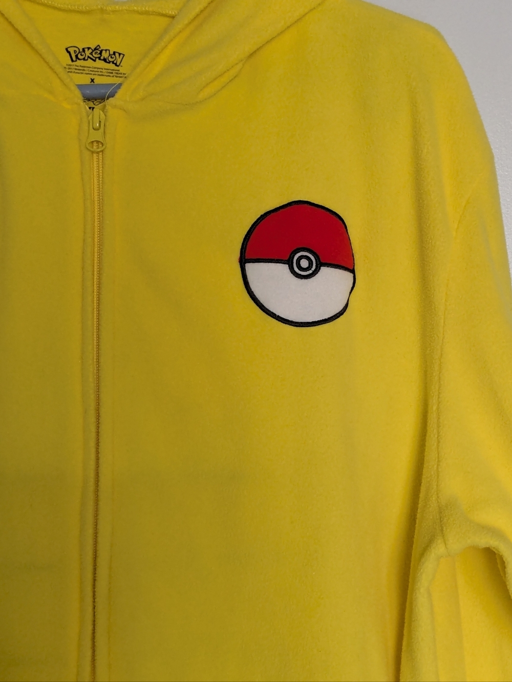 Pikachu Hooded Zip Pajama with Poké Ball Patch XL - Picture 4 of 9